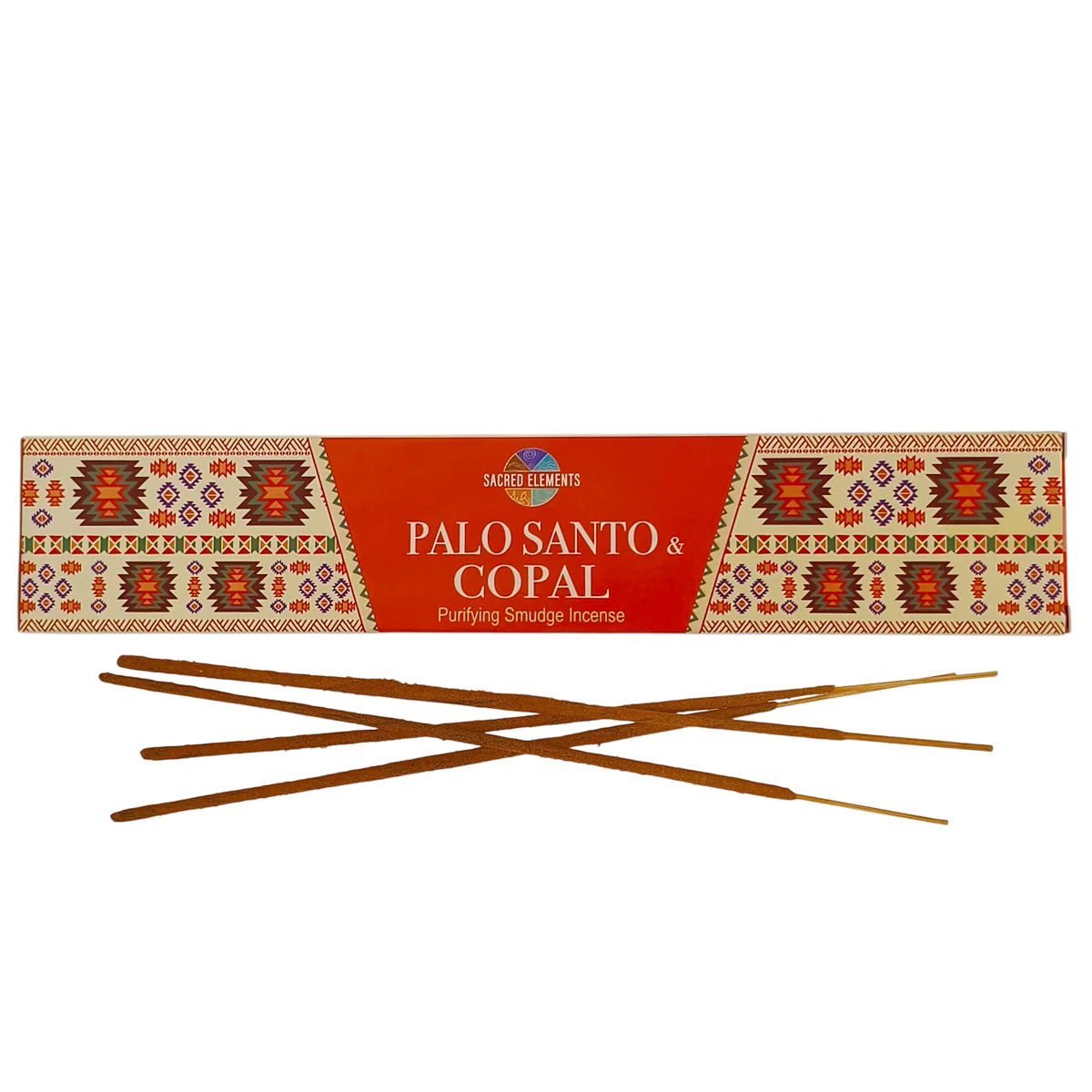 Primer plano de las varitas de incienso HEM sabor Palo Santo y Copal mostrando su textura artesanal.