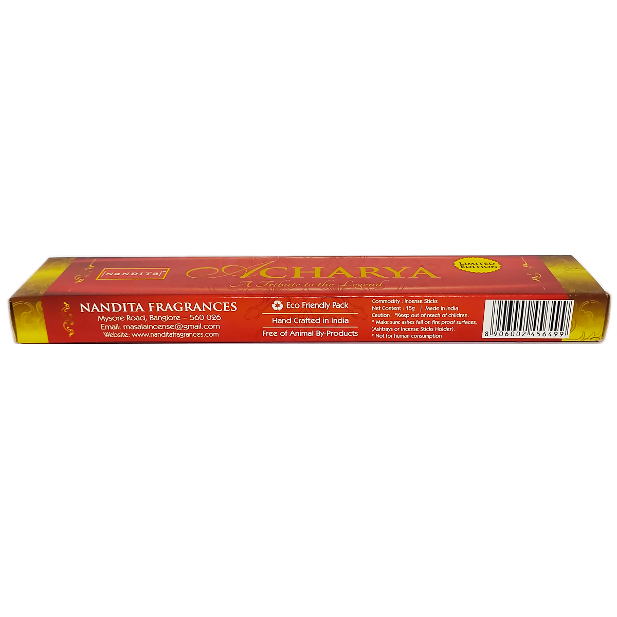 detalle incienso acharya nandita aroma hindú natural de larga duración