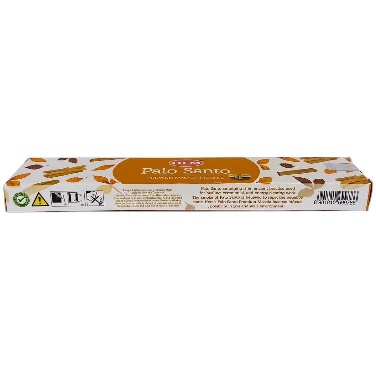 detalle empaque incienso palo santo HEM original marca calidad premium