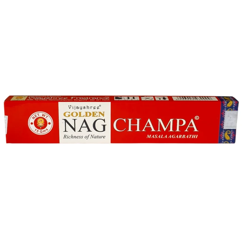 Incienso Nag Champa Golden Original en su caja roja de Vijayshree.