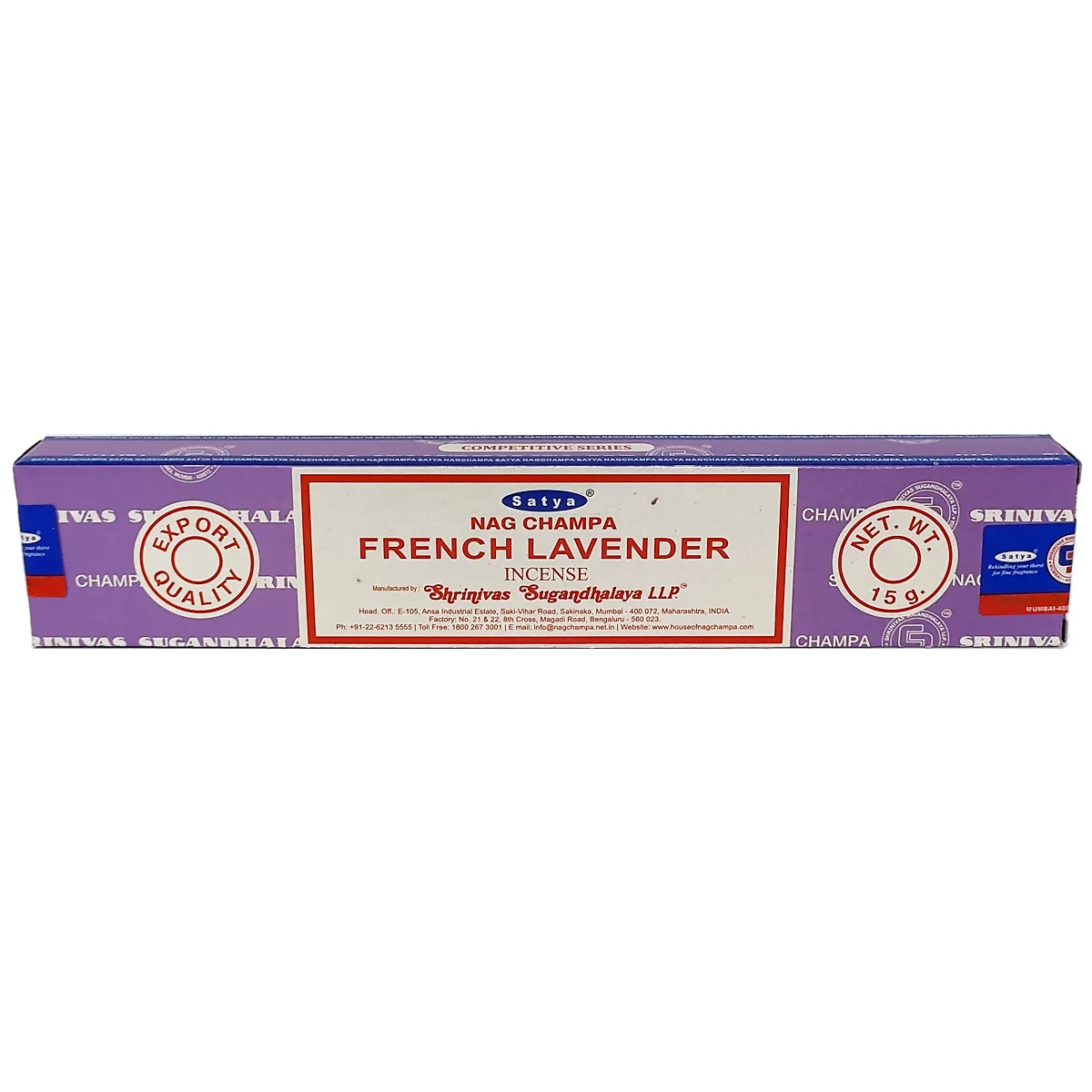 Incienso nag champa lavanda satya original caja aroma relajante