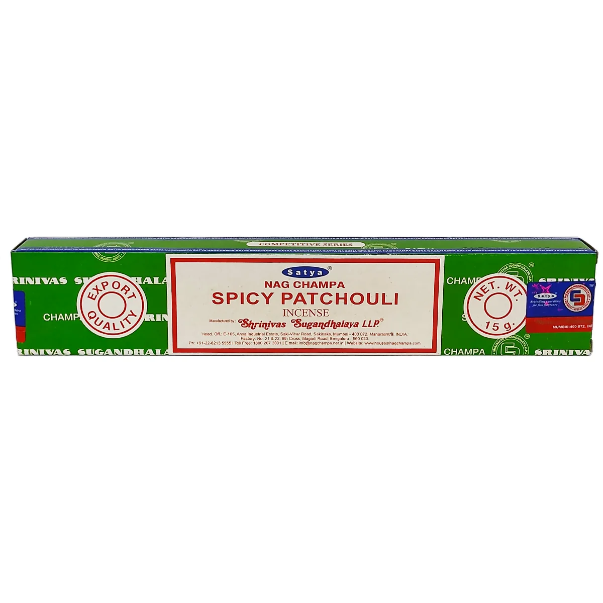 Incienso Nag Champa Patchouli Satya original caja
