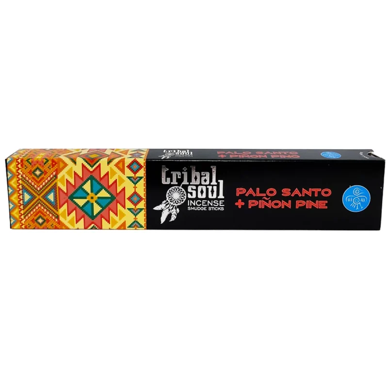 Caja de incienso Tribal Soul Palo Santo y Piñón (Pinon Pine) de 15g, incienso masala natural artesanal.