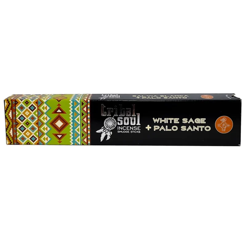 Caja de incienso Tribal Soul salvia y palo santo de 15 gramos con pluma decorativa