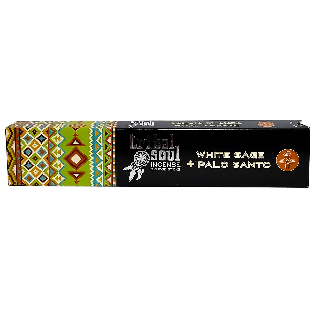 Caja de incienso Tribal Soul salvia y palo santo de 15 gramos con pluma decorativa