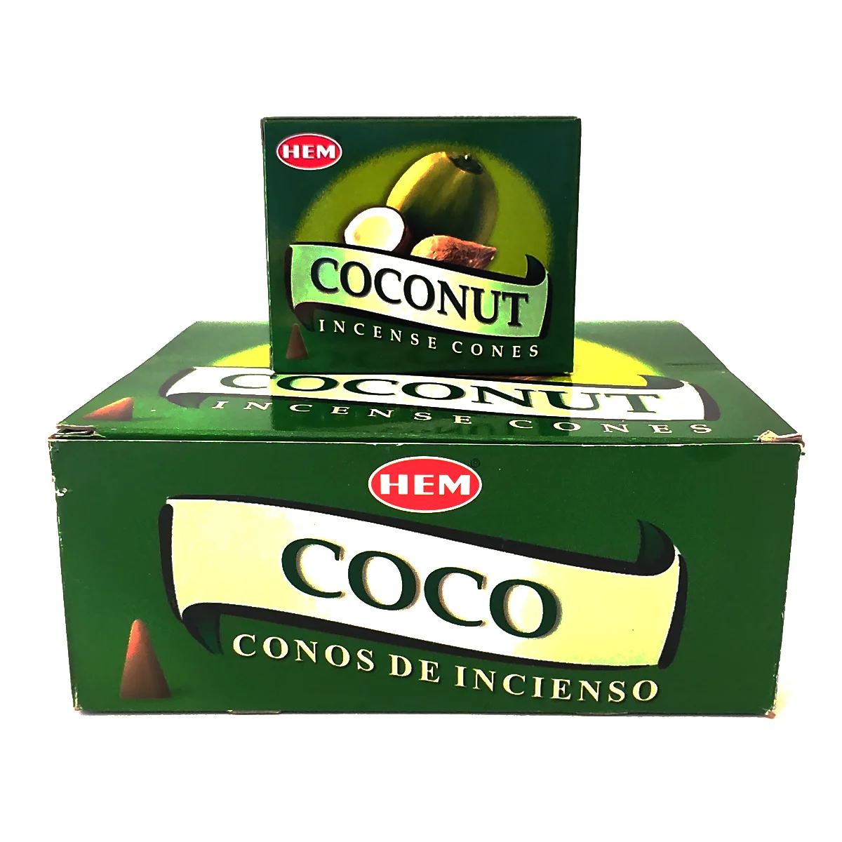 incienso de cono coco HEM caja original aroma tropical