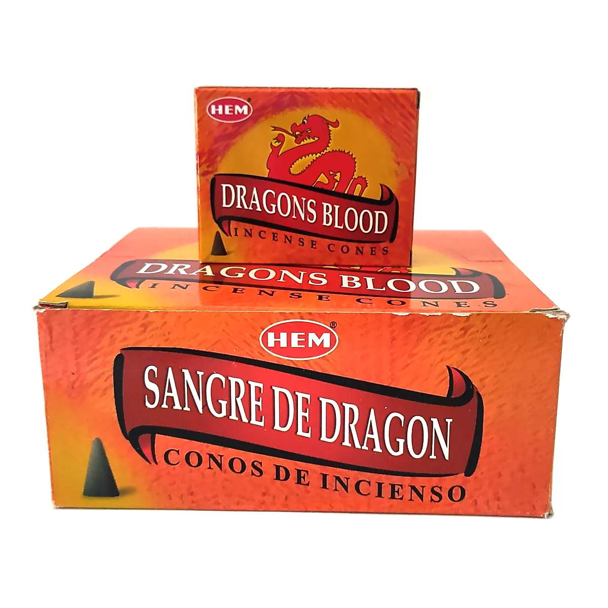 incienso de cono sangre de dragon HEM caja original aroma intenso