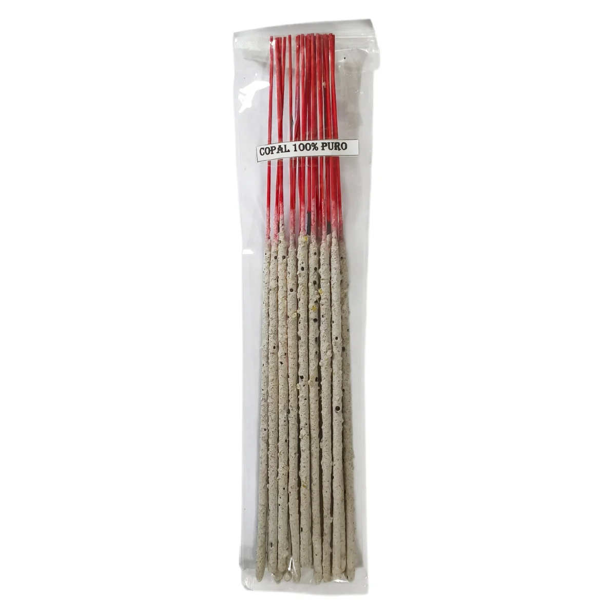Varitas de incienso copal blanco artesanal encendidas sobre una base de madera, ideal para limpiar energías.