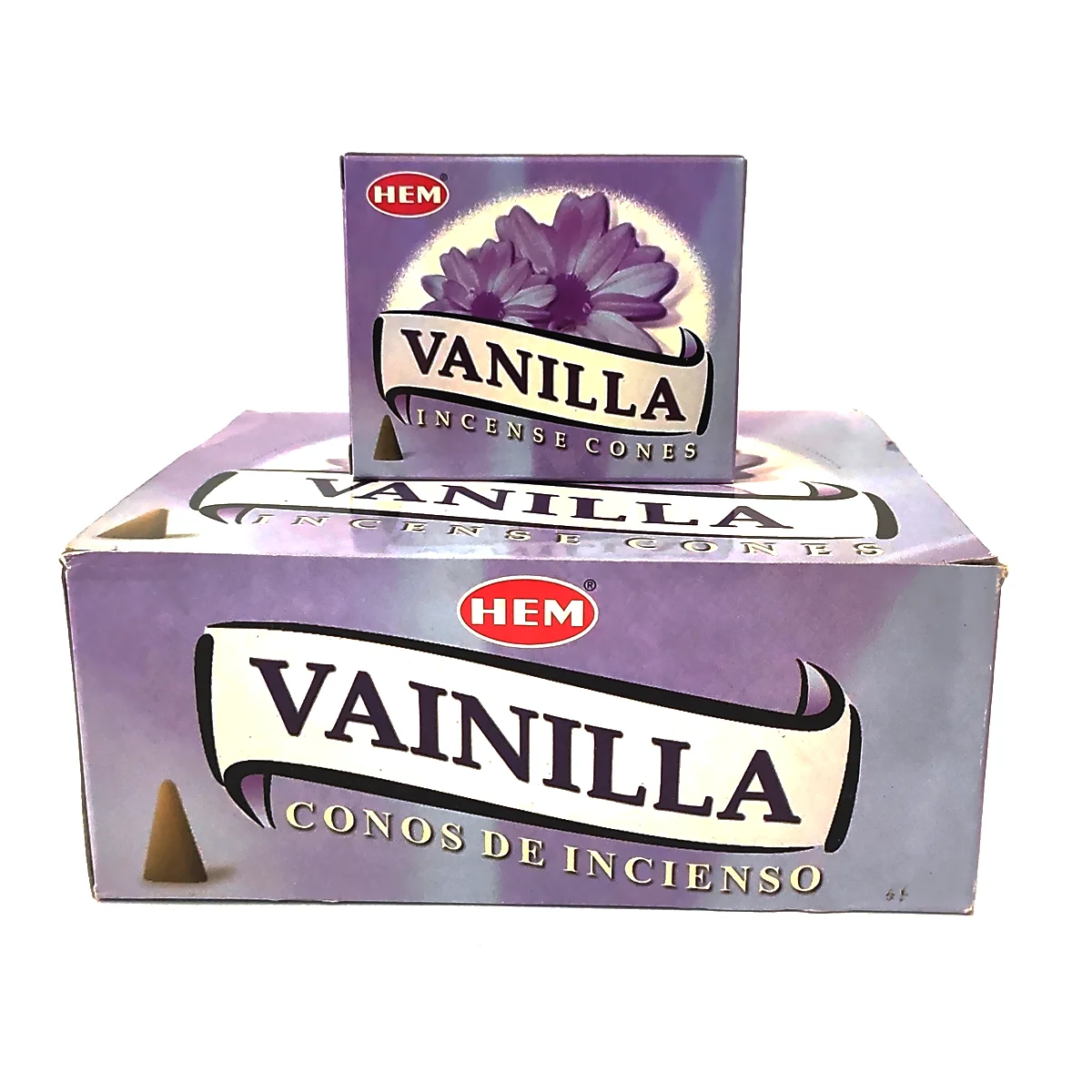 caja original incienso HEM vainilla conos aromáticos